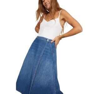 AMO Classic Blue A-Line Denim Skirt